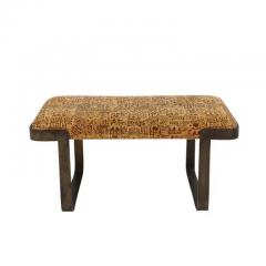  Tri Mark Tri Mark Designs Bench Bronze Upholstery Signed - 3548742