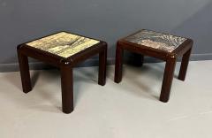  Trioh Mobler 1960s Danish Trioh Mobler Side Tables in Rosewood and Marble Mid Century - 2929273