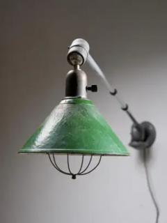  Triplex Fabriken Old Version Johan Petterson Triplex Lamp with Green Shade Sweden 1930s - 3927821