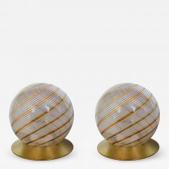  Tronconi Pair of Lamps Murano Glass Brass by Tronconi Italy 1970s - 531372