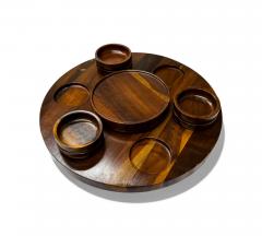  Tropic Art Brazilian Modern Lazy Susan Bowls in Rosewood Tropic Art 1970s - 4423620