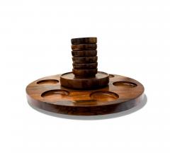  Tropic Art Brazilian Modern Lazy Susan Bowls in Rosewood Tropic Art 1970s - 4423621