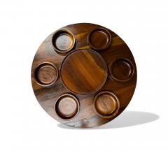  Tropic Art Brazilian Modern Lazy Susan Bowls in Rosewood Tropic Art 1970s - 4423622