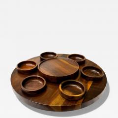  Tropic Art Brazilian Modern Lazy Susan Bowls in Rosewood Tropic Art 1970s - 4434863