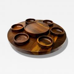  Tropic Art Lazy Susan Bowls in Rosewood Tropic Art 1970s Lot 331 - 4632042