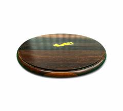  Tropic Art Plate in Rosewood Tropic Art 1960s Lot 275A - 4356729