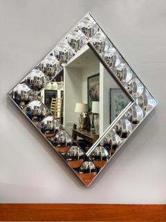  Turner Turner Mfg Co 1960s 70s Silver Bubble Pop Art Frame Mirror Turner Manufacturing - 4432337