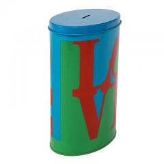  Two s Company INC Love Coin Bank After Robert Indiana Red Blue and Green - 2777056