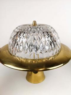  Tyringe Konsthantverk 1960s Brass and Crystal Celling Lamp by Tyringe for Orrefors Sweden - 2405117