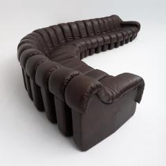  Ubald Klug Ueli Berger De Sede DS 600 Non Stop Sofa in Deep Espresso Brown Leather 1980s - 4524047