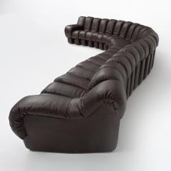  Ubald Klug Ueli Berger De Sede DS 600 Non Stop Sofa in Deep Espresso Brown Leather 1980s - 4524048