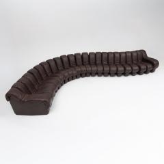  Ubald Klug Ueli Berger De Sede DS 600 Non Stop Sofa in Deep Espresso Brown Leather 1980s - 4524050
