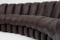  Ubald Klug Ueli Berger De Sede DS 600 Non Stop Sofa in Deep Espresso Brown Leather 1980s - 4524052