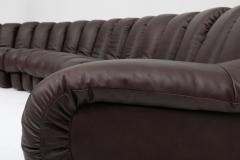 Ubald Klug Ueli Berger De Sede DS 600 Non Stop Sofa in Deep Espresso Brown Leather 1980s - 4524053