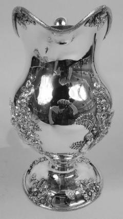  Udall Ballou Fresh and Pretty American Art Nouveau Sterling Silver Water Pitcher - 3770324