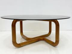  Uldum Mobelfabrik Uldum M belfabrik Danish Modern Biomorphic Teak Coffee Table Uldum M belfabrik Smoked Glass Top - 4458294