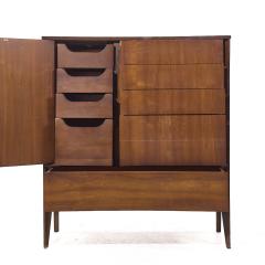  Unagusta Forward Furniture Unagusta Mid Century Walnut Curved Highboy Dresser - 3943064