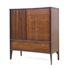  Unagusta Forward Furniture Unagusta Mid Century Walnut Curved Highboy Dresser - 3943065