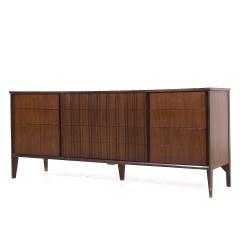  Unagusta Forward Furniture Unagusta Mid Century Walnut Curved Lowboy Dresser - 3942976