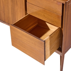  Unagusta Forward Furniture Unagusta Mid Century Walnut Curved Lowboy Dresser - 4755433