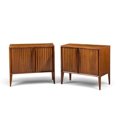  Unagusta Forward Furniture Unagusta Mid Century Walnut Curved Nightstands Pair - 4720308