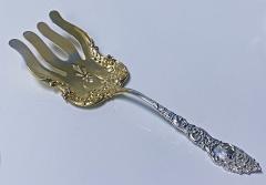  Unger Brothers Passaic by Unger Sterling Silver Asparagus Fork gold washed C 1900  - 3006378