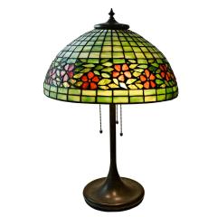  Unique Art Glass Metal Company Antique Unique Art Glass Metal Co Periwinkle Table Lamp - 4295272