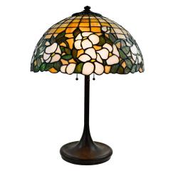  Unique Art Glass Metal Company Unique Art Glass Metal Co Floral Design Leaded Table Lamp - 4295252