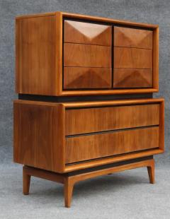  United Furniture Corporation Expertly Restored United Furniture Diamond Tall Dresser in Cerused Walnut 1960s - 3321944