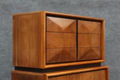  United Furniture Corporation Expertly Restored United Furniture Diamond Tall Dresser in Cerused Walnut 1960s - 3321963