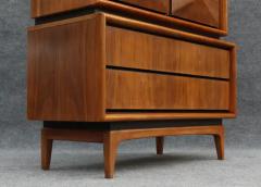  United Furniture Corporation Expertly Restored United Furniture Diamond Tall Dresser in Cerused Walnut 1960s - 3321974