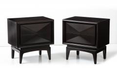  United Furniture Corporation Mid Century Diamond Front Nightstands - 3084072