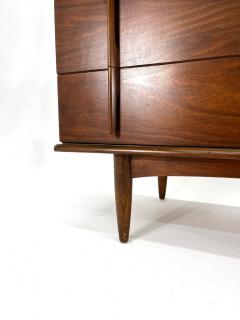  United Furniture Corporation Mid Century Modern United Furniture Sculptural Walnut Tallboy Dresser Chest - 3356459