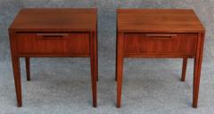  United Furniture Corporation Pair of United Furniture Walnut Single Drawer Nightstands Mid Century Modern - 3303695