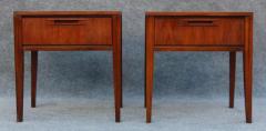  United Furniture Corporation Pair of United Furniture Walnut Single Drawer Nightstands Mid Century Modern - 3303696