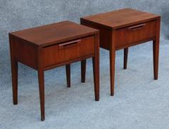  United Furniture Corporation Pair of United Furniture Walnut Single Drawer Nightstands Mid Century Modern - 3303751