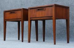  United Furniture Corporation Pair of United Furniture Walnut Single Drawer Nightstands Mid Century Modern - 3303796