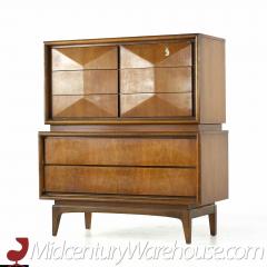  United Furniture Corporation United Diamond Mid Century Walnut Highboy Dresser - 3688537