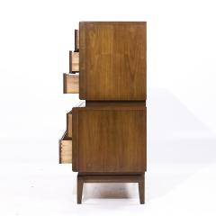  United Furniture Corporation United Furniture Mid Century Diamond Walnut Highboy Dresser - 4172925