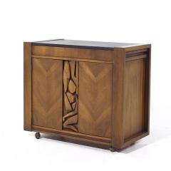  United Furniture Corporation United Mid Century Tiki Walnut Serving Bar Cart - 4061353