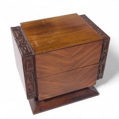  United Furniture Corporation United Mid Century Walnut Tiki Brutalist Nightstands Pair - 4221167