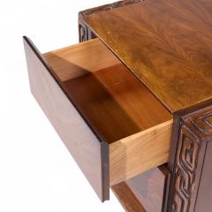  United Furniture Corporation United Mid Century Walnut Tiki Brutalist Nightstands Pair - 4221173