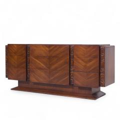  United Furniture Corporation United Tiki Brutalist Mid Century Walnut Lowboy Dresser - 4227028