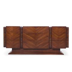  United Furniture Corporation United Tiki Brutalist Mid Century Walnut Lowboy Dresser - 4227029