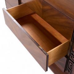  United Furniture Corporation United Tiki Brutalist Mid Century Walnut Lowboy Dresser - 4227031