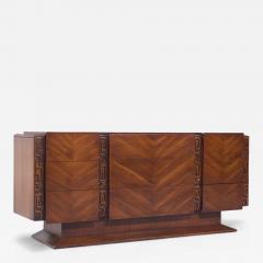  United Furniture Corporation United Tiki Brutalist Mid Century Walnut Lowboy Dresser - 4227354