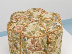  Up Z vody Art Deco Floral Tapestry Stool Tabouret Pouf Ottoman Vienna Austria 1930s - 4571387