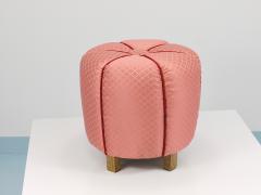  Up Z vody Pink Art Deco Stool Tabouret Pouf Ottoman Vienna Austria 1930s - 4571358