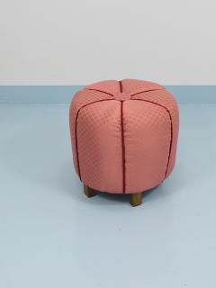  Up Z vody Pink Art Deco Stool Tabouret Pouf Ottoman Vienna Austria 1930s - 4571363