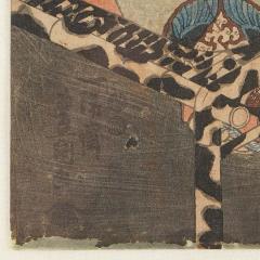  Utagawa Toyokuni Set of three Japanese framed woodblock prints by Utagawa Toyokuni 1786 1865  - 3353436